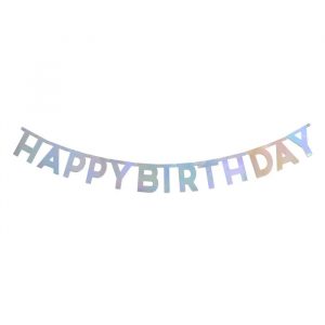 Silver Happy Birthday Letter Banner