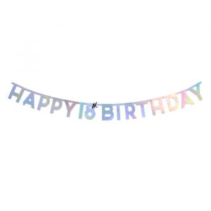 Silver Happy Birthday Letter Banner (Different Ages)