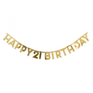 Gold Happy Birthday Letter Banner (Different Ages)