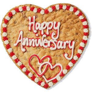 Millie's Heart Shaped Happy Anniversary Giant Cookies